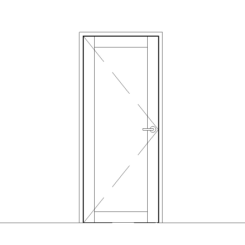 Single Swing Door – Glass/Timber Frame – Revit Library
