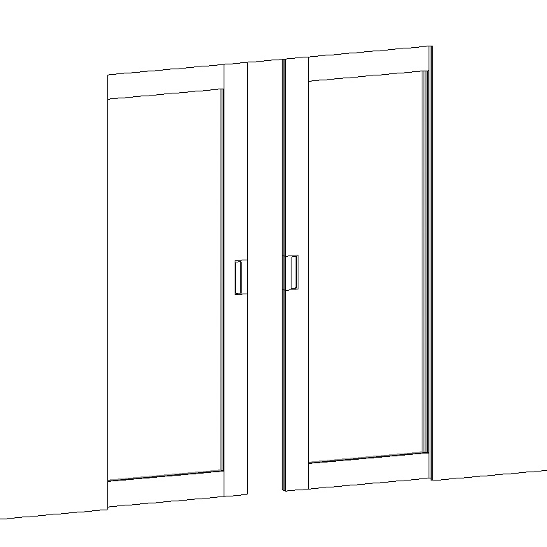 Double Cavity Door – Glass/Timber Frame – Revit Library
