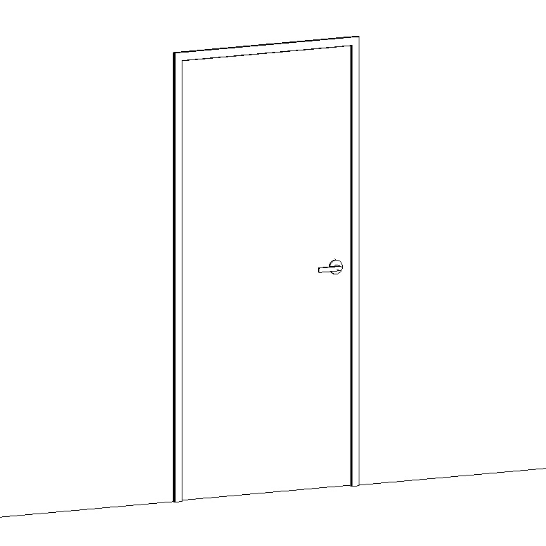 Single Swing Door – Metal Frame – Revit Library